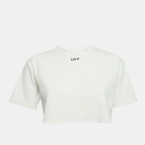 Off-White White Logo Rib Knit Crop Top S